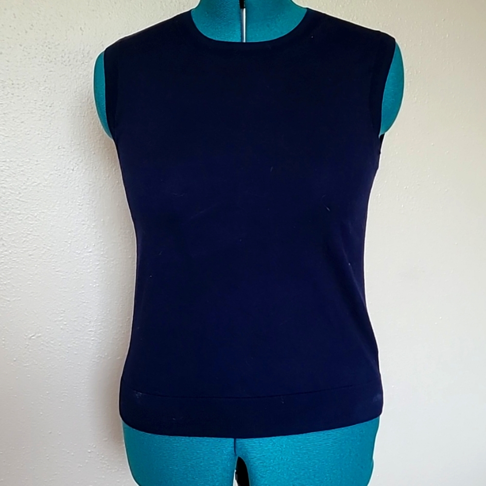 J. Crew M Cotton Caryn Shell in Navy